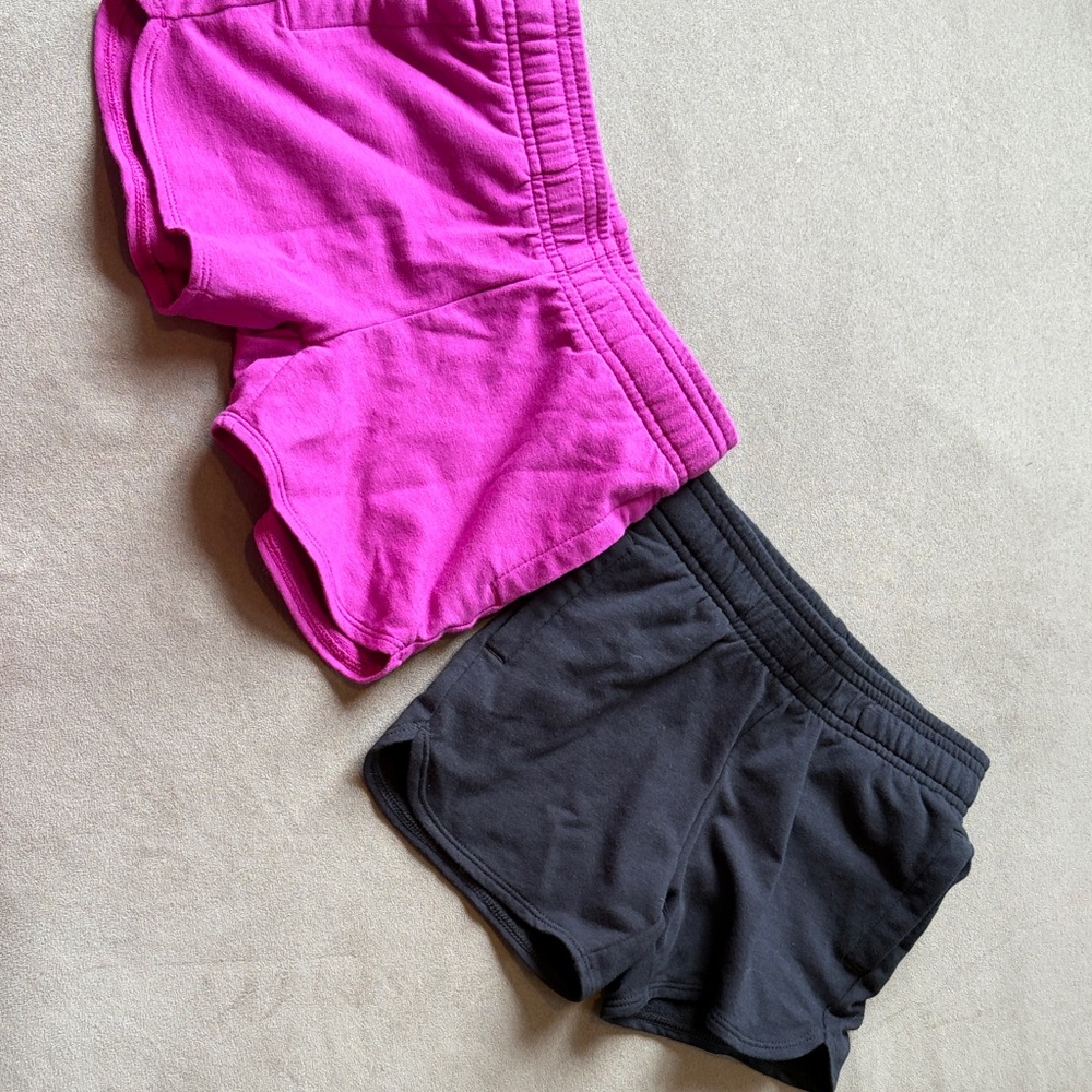All in Motion Kids Athletic Shorts in Pink and Black
